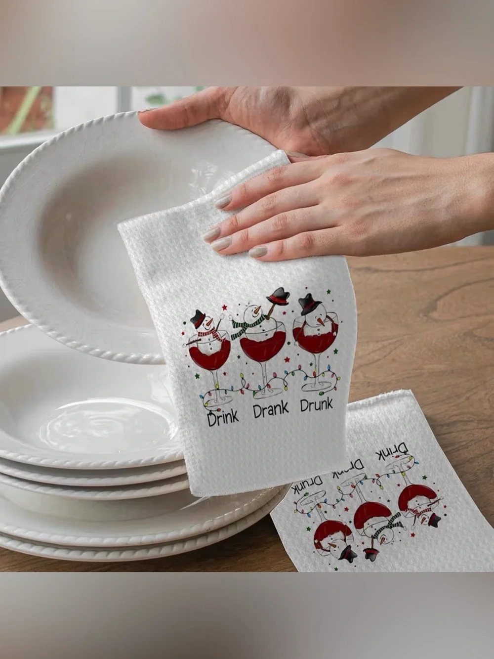 Christmas Wine kitchen Towel
